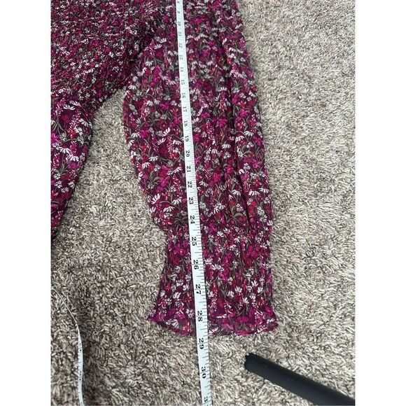 Draper James Long Sleeve Smocked Mini Dress Womens Plus 1X Pink Purple Floral - Picture 10 of 13